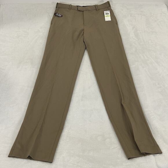 Van Heusen Mens Size 30 X 32 Khaki Flex Straight-Fit No-Iron Dress Pants NWT - Picture 4 of 14